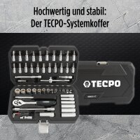 TECPO Steckschlüssel-Satz, 53-teilig, 1/4" Antrieb, KFZ Auto Schlüssel