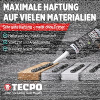 TECPO Universal Klebe- und Dichtstoff FLEX SEAL 522 SCHWARZ 1K MS-Polymer UV-stabil und witterungsbeständig