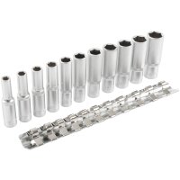 TECPO Steckschlüssel Satz, Zollgrößen 1/4", 11-tlg + Umschaltknarre 1/4"