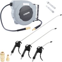 TECPO Druckluftschlauch Aufroller, automatisch 10m + 1m +...
