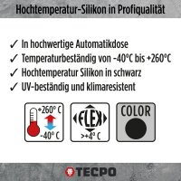 TECPO Hochtemperatur Silikon Dichtung HSD 30 schwarz, 200 ml