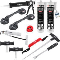 TECPO Windschutzscheibe-Reparaturset + Kartuschenpresse +...