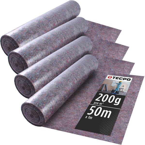 4x TECPO Malervlies | 50m Lang | 1m Breit | 200g/m²