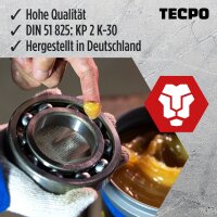 8x TECPO Universal Mehrzweckfett EP2 500g + Zweihand Fettpresse