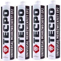 4x TECPO Universal Mehrzweckfett EP2, 500g