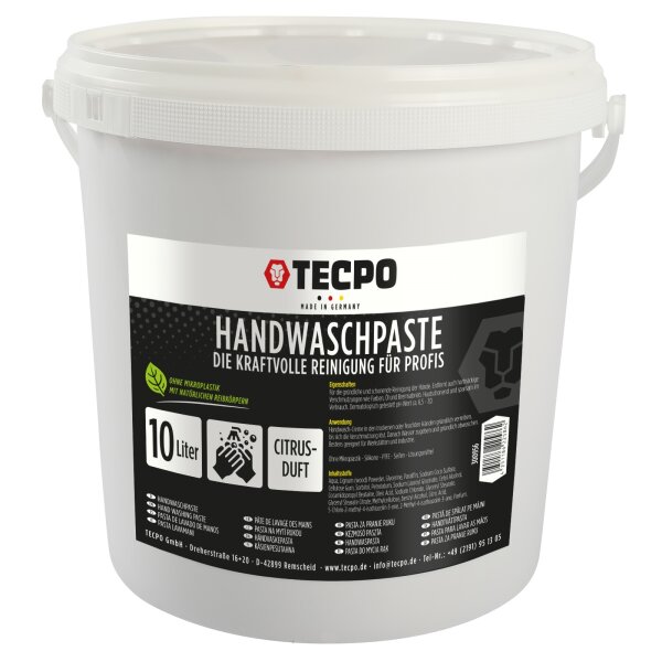 TECPO Handwaschpaste Handreiniger für KFZ Werkstatt 10L