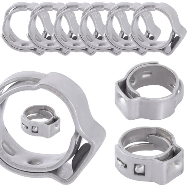 TECPO Schlauchschellen 1 Ohr B:7 mm Ø12.8-15.3 mm 10-tlg.