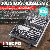 TECPO Zoll Steckschlüssel Satz 92-tlg....
