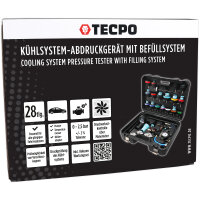 TECPO Kühlsystem Vakuum Abdrück- und Prüfgerät 27-tlg. für Druckprüfung, Vakuum-Befüllung und Entlüftung