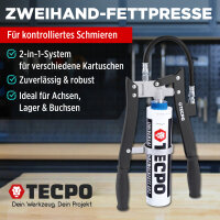 TECPO Zweihand-Kartuschen Fettpresse 2in1...