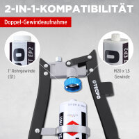 TECPO Zweihand-Kartuschen Fettpresse 2in1 PROFI-Ausführung 500g für Schraubkartuschen / Fett Mehrzweckfett