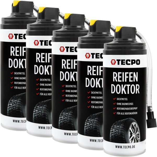 5x TECPO Reifen Doktor Dichtmittel, 400 ml