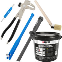 TECPO Reifenmontagepaste schwarz 5 kg + Pinsel +...