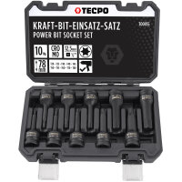 TECPO 3x Kraft-Bit-Einsatz-Satz für Torx, Sechskant, Vielzahn Schrauben