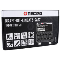 TECPO 3x Kraft-Bit-Einsatz-Satz für Torx, Sechskant, Vielzahn Schrauben