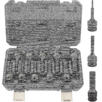 TECPO 3x Kraft-Bit-Einsatz-Satz für Torx, Sechskant, Vielzahn Schrauben