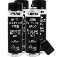 4x TECPO Unterbodenschutz Wachs schwarz, 500 ml
