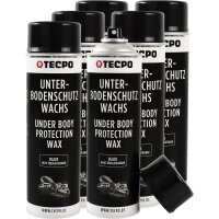 6x TECPO Unterbodenschutz Wachs schwarz, 500 ml