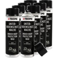 8x TECPO Unterbodenschutz Wachs schwarz, 500 ml