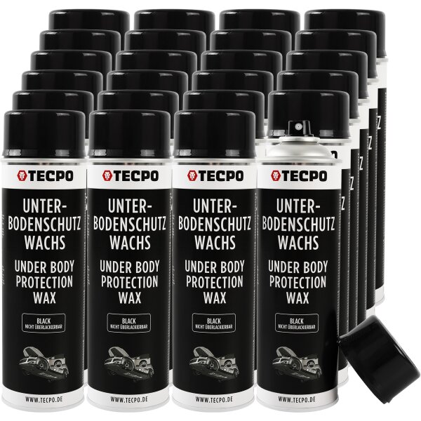 24x TECPO Unterbodenschutz Wachs schwarz, 500 ml