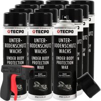 12x TECPO Unterbodenschutz Wachs schwarz, 500 ml +...