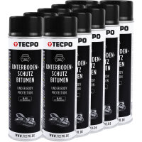 10x TECPO Unterbodenschutz Bitumen schwarz, 500 ml
