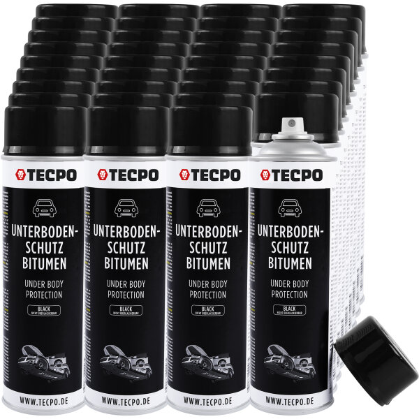 36x TECPO Unterbodenschutz Bitumen schwarz, 500 ml