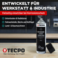 5x TECPO Unterbodenschutz überlackierbar schwarz, 500 ml