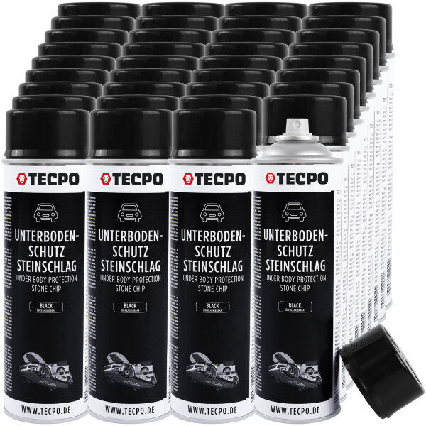 36x TECPO Unterbodenschutz überlackierbar schwarz, 500 ml
