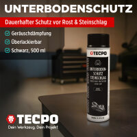 3x TECPO Unterbodenschutz überlackierbar schwarz, 500 ml + Pistolengriff