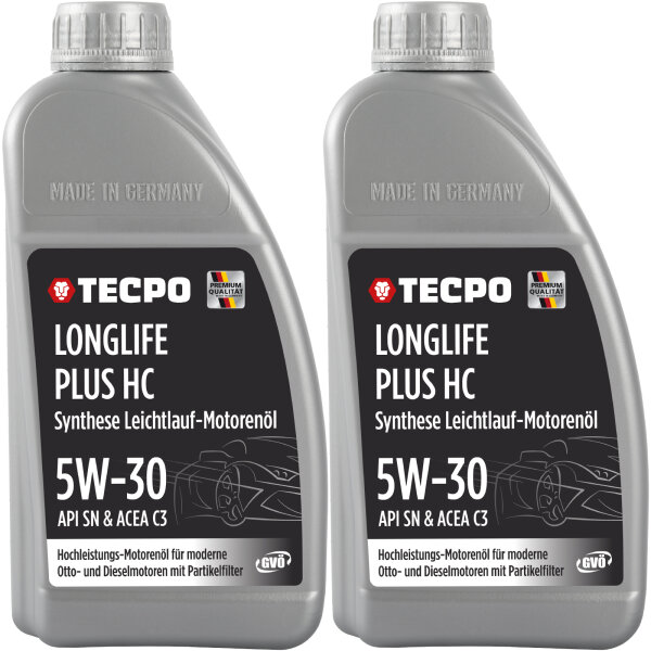 2L TECPO 5W-30 LONGLIFE PLUS MOTORÖL für VW 504.00 507.00 MB 229.31 229.51 BMW LL-04 C30