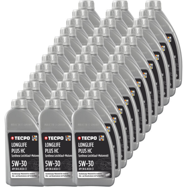36L TECPO 5W-30 LONGLIFE PLUS MOTORÖL für VW 504.00 507.00 MB 229.31 229.51 BMW LL-04 C30