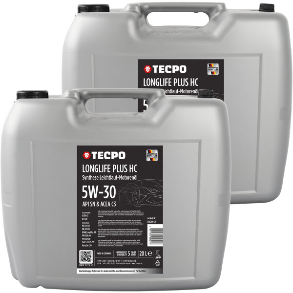 40L TECPO 5W-30 LONGLIFE PLUS MOTORÖL für VW 504.00 507.00 MB 229.31 229.51 BMW LL-04 C30