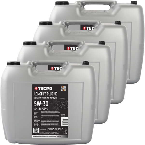 80L TECPO 5W-30 LONGLIFE PLUS MOTORÖL für VW 504.00 507.00 MB 229.31 229.51 BMW LL-04 C30