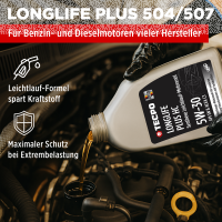 5L TECPO 5W-30 LONGLIFE PLUS MOTORÖL für VW 504.00 507.00 MB 229.31 229.51 BMW LL-04 C30 + Motor Doctor Motoröl Anti-Verschleißschutz, 300 ml