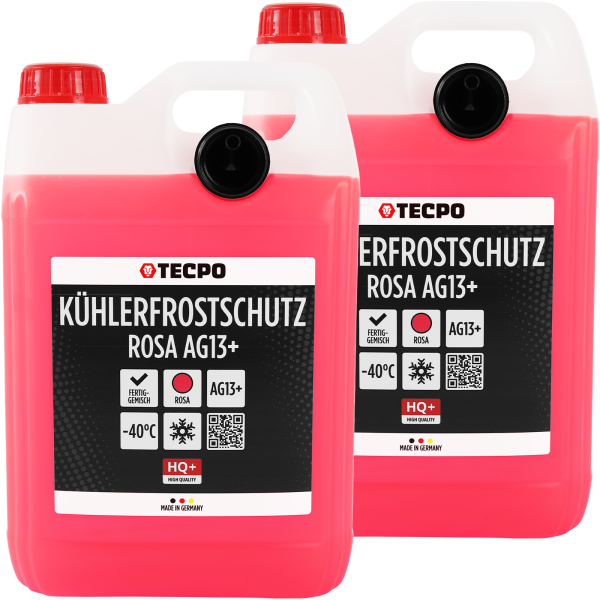 2x TECPO Kühlerfrostschutz Kühlmittel AG13+ rosa (-40 C°) Antifreeze 5L