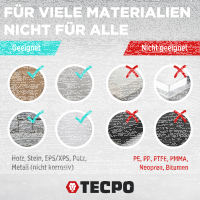 TECPO Universal Montagekleber Ultra FIX Power Baukleber 480g Weiß + Montagekleber HIGH TACK Baukleber, 1x 455g Kleber + Dichtstoffe MS-Polymer SMP