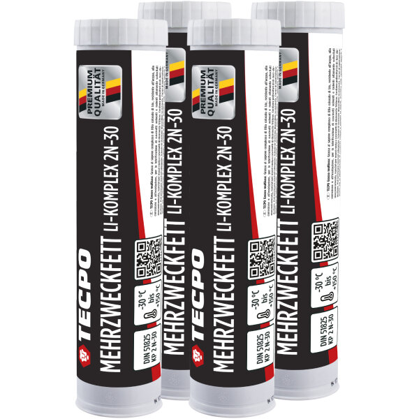TECPO Mehrzweckfett 4x400g Hochleistungs Li-Komplex Schmierfett KP 2N-30 Lithium Fett