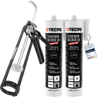TECPO Scheibenkleber MS-Polymer 2x 290 ml + Skelett...