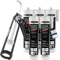 TECPO Scheibenkleber MS-Polymer 5x 290 ml + Skelett...