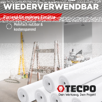 TECPO Abdeckvlies Malervlies 25m Schutzvlies 120g/m² selbstklebende Vlies-Rolle