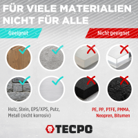 TECPO Montagekleber Fix Power, 480g Universal Baukleber Kartuschen Kraftkleber + Alu Kartuschenpresse