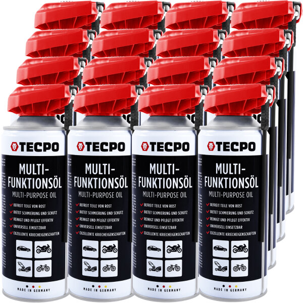 TECPO Multifunktionsöl mit 2-Wege Sprühkopf Kriechöl Rostlöser Schmiermittel 12x400 ml