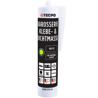 10x TECPO Karosserie Klebe & Dichtmasse KKD 701 Schwarz, 414g MS-Polymer 1K-Dichtstoff
