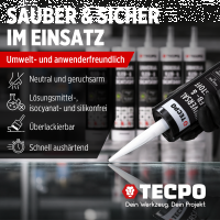 5x TECPO Universal Klebe- und Dichtstoff FLEX SEAL 522 SCHWARZ 1K MS-Polymer UV-stabil und witterungsbeständig