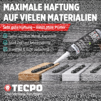 8x TECPO Universal Klebe- und Dichtstoff FLEX SEAL 522 SCHWARZ 1K MS-Polymer UV-stabil und witterungsbeständig