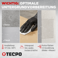 TECPO Montagekleber Fix Power 3x480g Universal Baukleber Kartuschen Kraftkleber mit Skelett-Kartuschenpresse