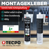TECPO Montagekleber Fix Power 4x480g Universal Baukleber...