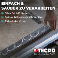 TECPO Montagekleber Fix Power 4x480g Universal Baukleber Kartuschen Kraftkleber mit Skelett-Kartuschenpresse
