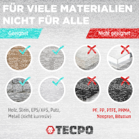 TECPO Montagekleber Fix Power 4x480g Universal Baukleber Kartuschen Kraftkleber mit Skelett-Kartuschenpresse